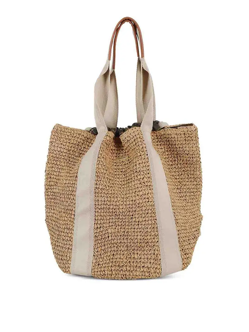 Barbour Borsa da spiaggia Lily in rafia beige