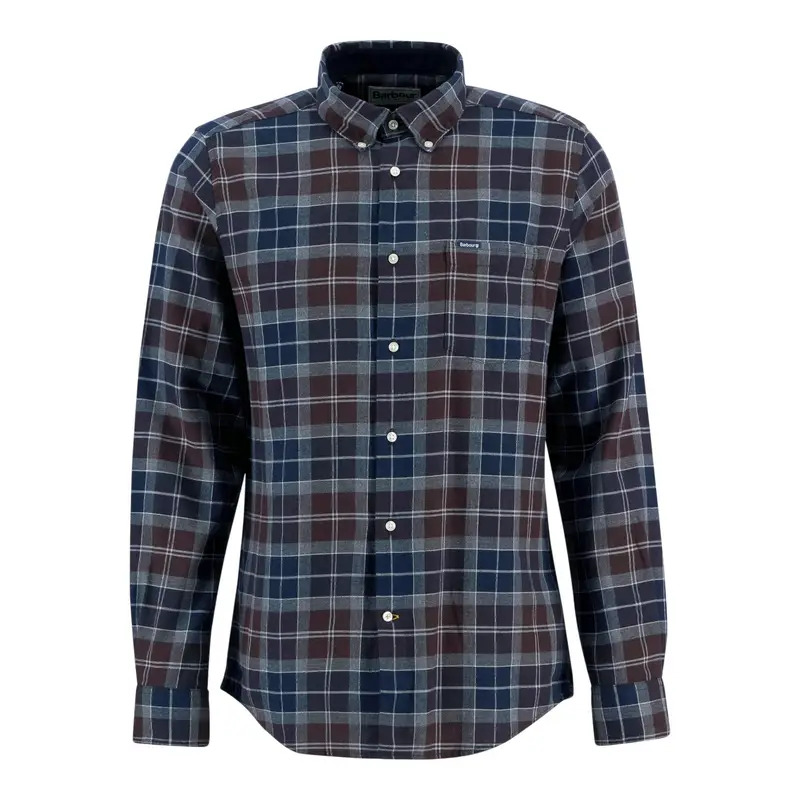 Barbour camicia fortrose tailored shirt - tartan midnight BROWN