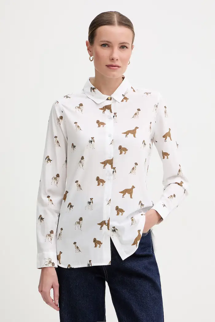 Barbour camicia da donna con cotone Safari Bianco