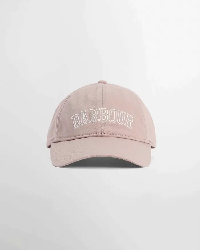 Barbour Cappellino rosa con frontino in twill di cotone con logo ricamato davanti