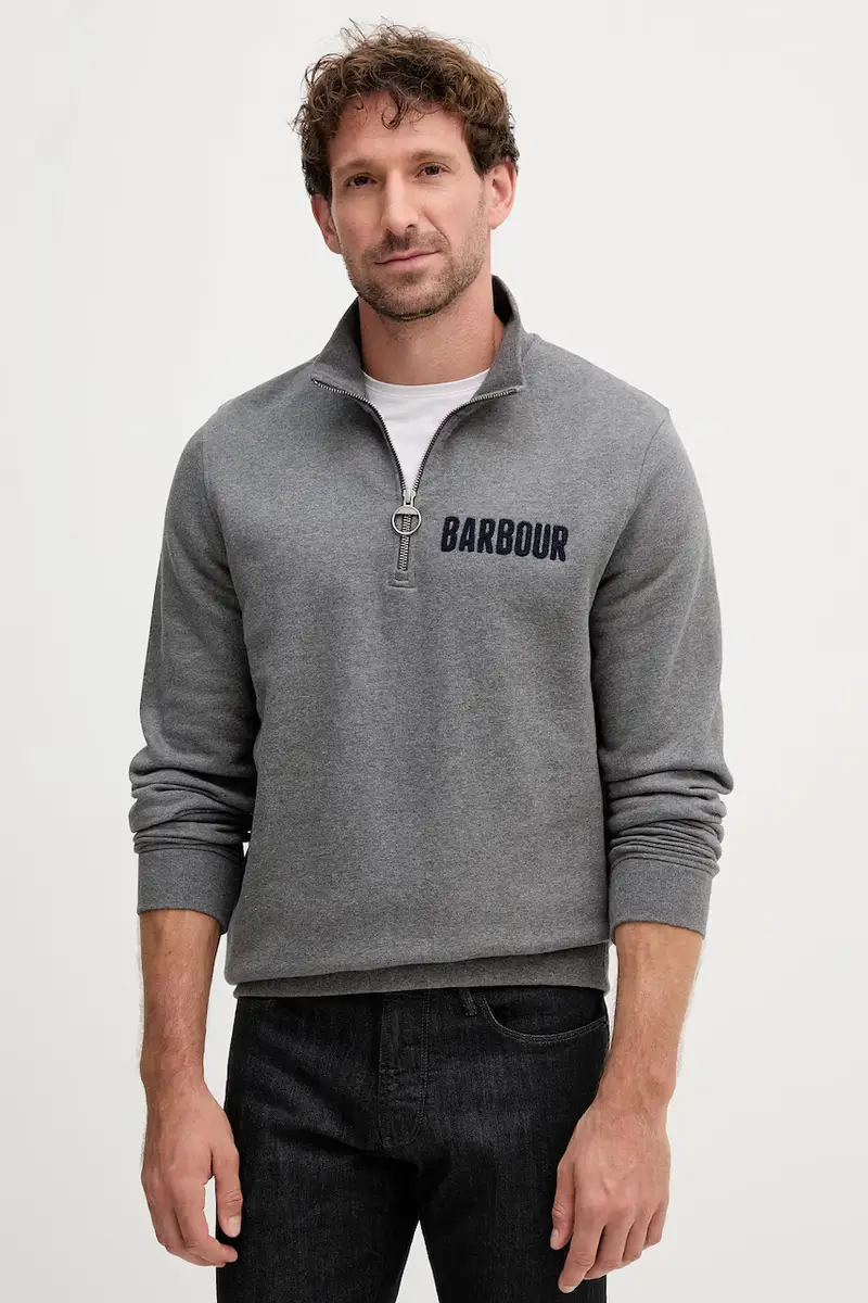 Barbour Maglia in cotone grigio per uomo