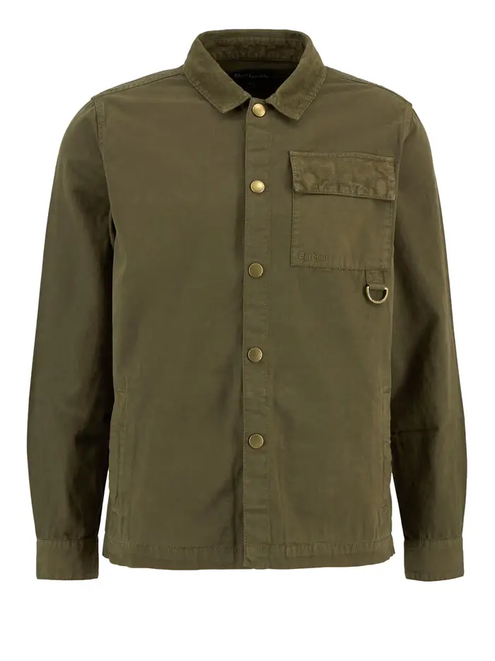 giubbino barbour declan patch overshirt da uomo - verde