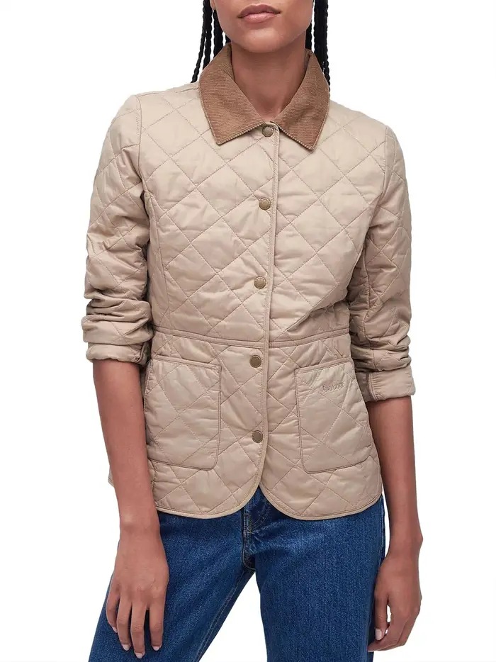 giubbino barbour deveron quilt da donna - beige