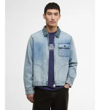 Barbour international per uomo MOS0453 Giacca Blue Meteor, Casual, Cotone, Denim Blu