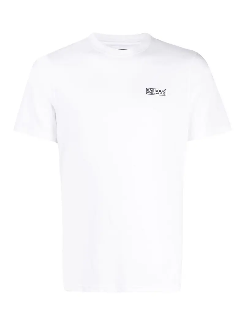 Barbour Maglietta in cotone bianco Nero