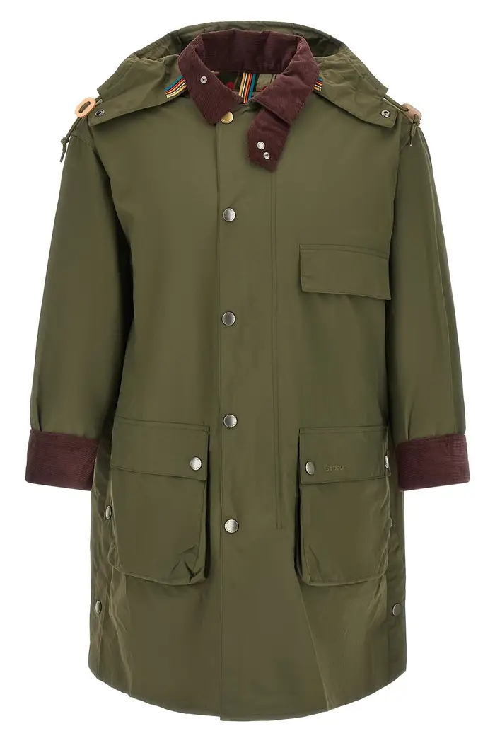 BARBOUR Parka Impermeabile Paul Smith Loves Verde
