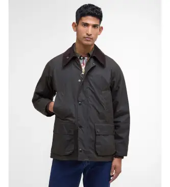 Barbour per uomo MWX0010 Giacca cerata classica Bedale marrone, Casual, Verde, Cotone