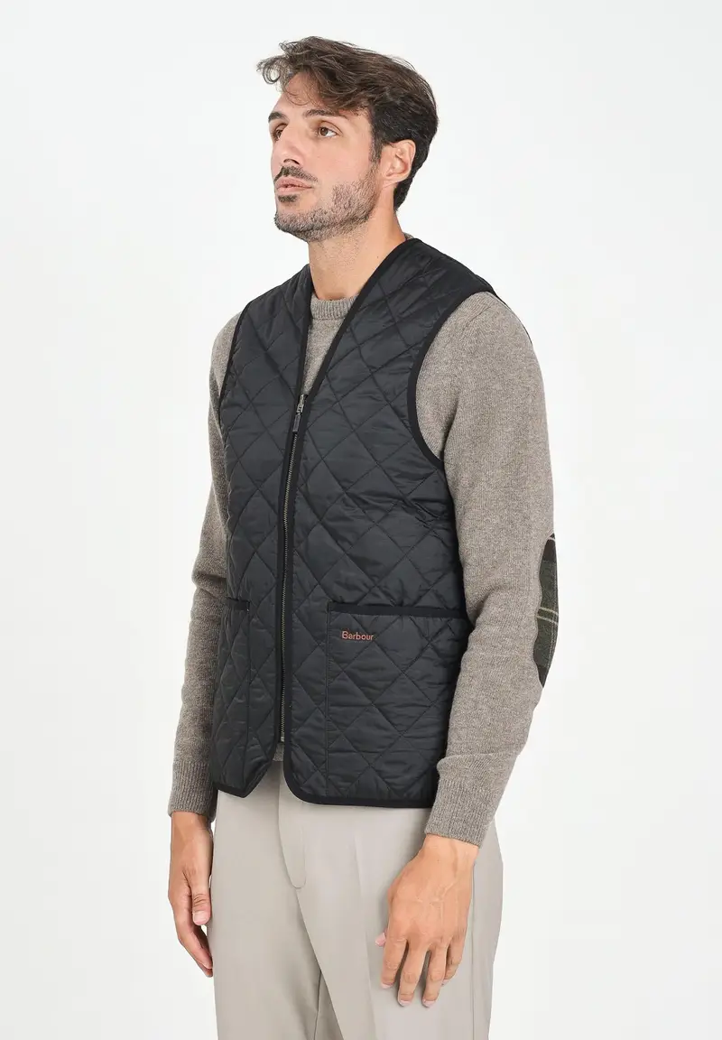 Barbour Smanicato nero da uomo compatibile come interno per il giubbotto Bedale