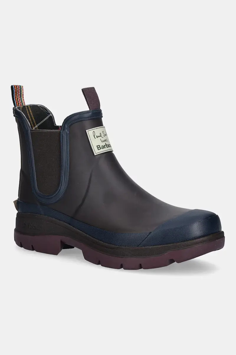 Barbour stivali di gomma x Paul Smith Chelsea Welly uomo colore marrone MRF0048RU71