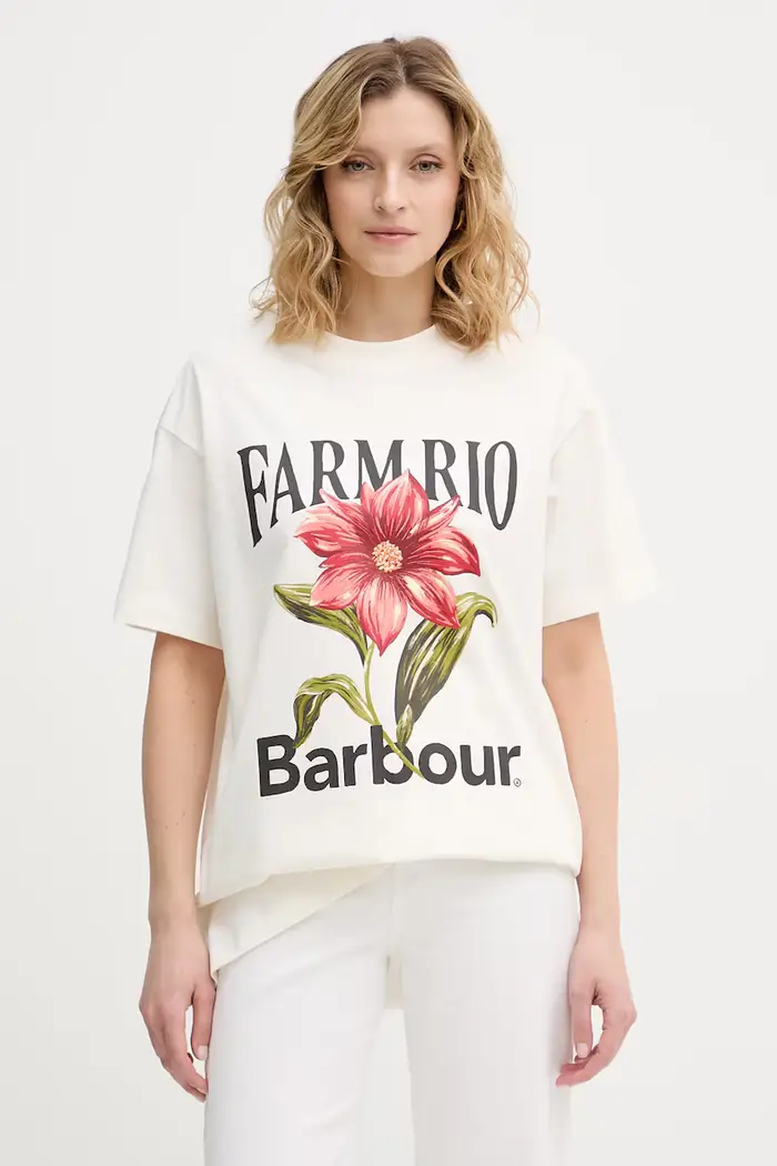t-shirt da donna in cotone x Farm Rio Beige