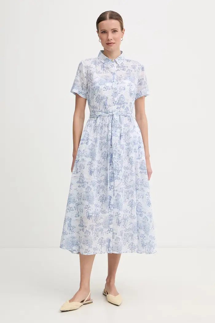 Barbour vestito d estate in cotone Wistera Blu