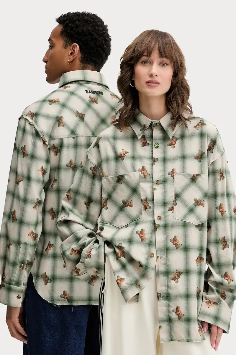 Barrow camicia in cotone colore verde F5BWUASI050