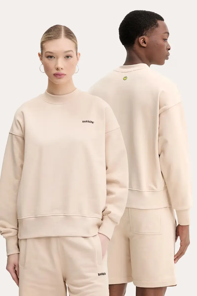 Barrow felpa in cotone colore beige S5BWUASW080