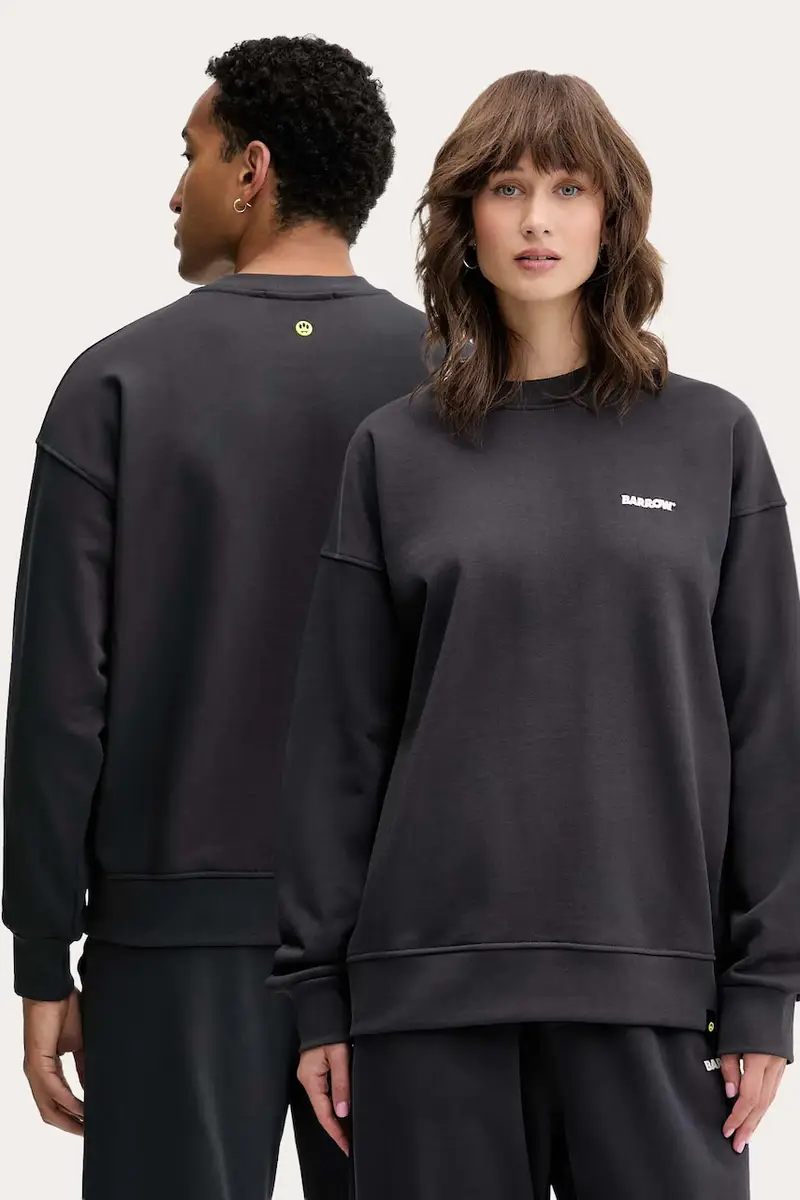 Barrow felpa in cotone colore grigio F5BWUASW069