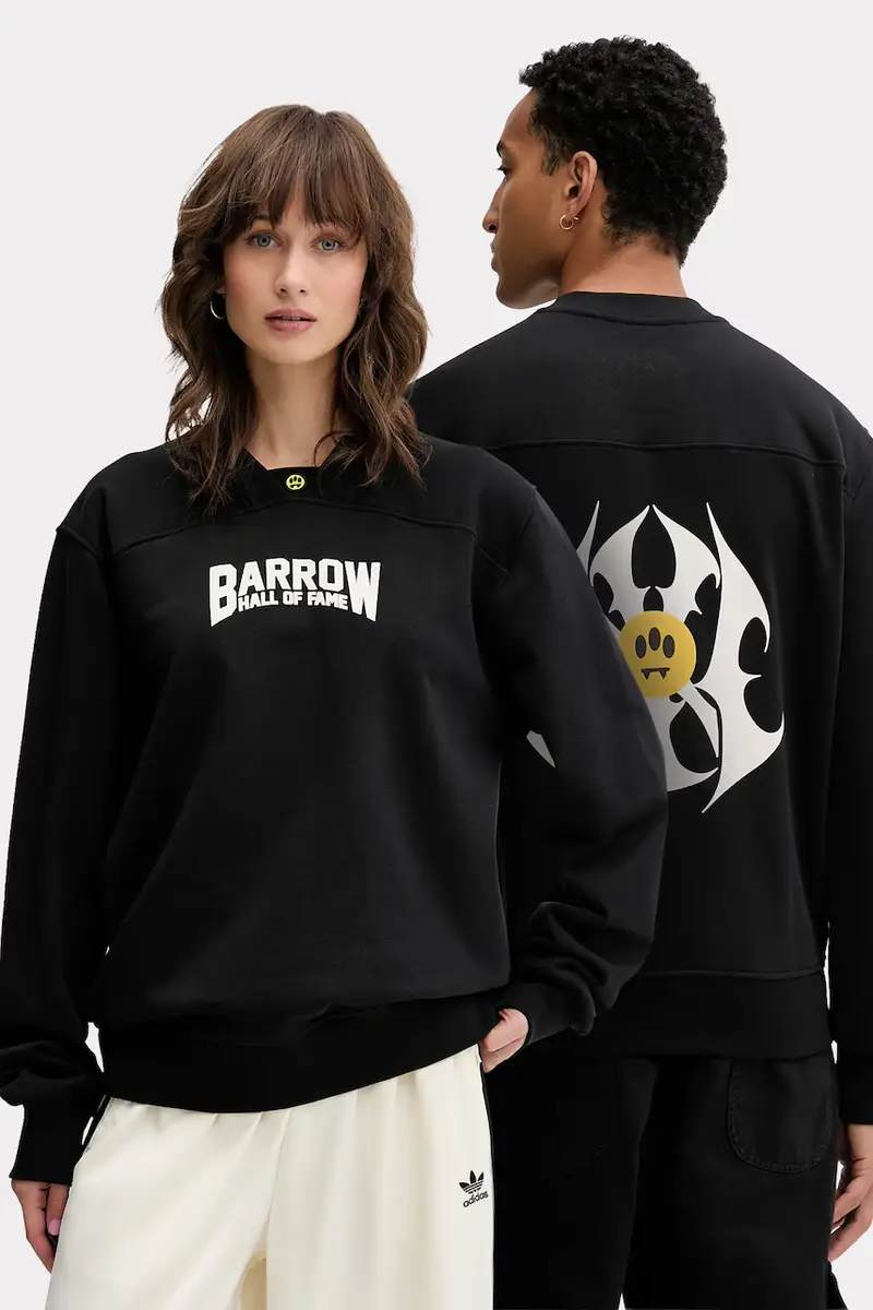 Barrow felpa in cotone colore nero con cappuccio F5BWUASW042