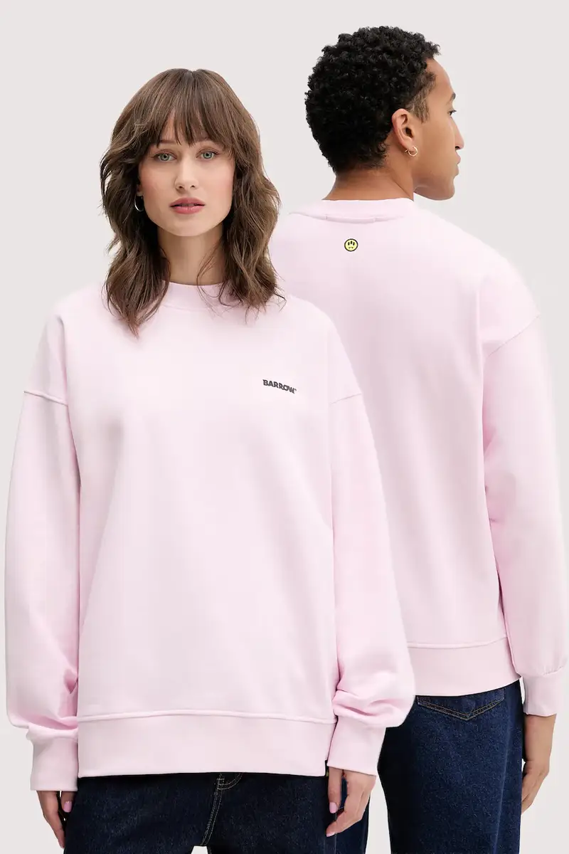 Barrow felpa in cotone colore rosa F5BWUASW069