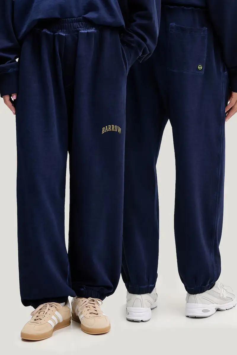 Barrow pantaloni tuta di cotone colore blu navy F5BWUAFP028