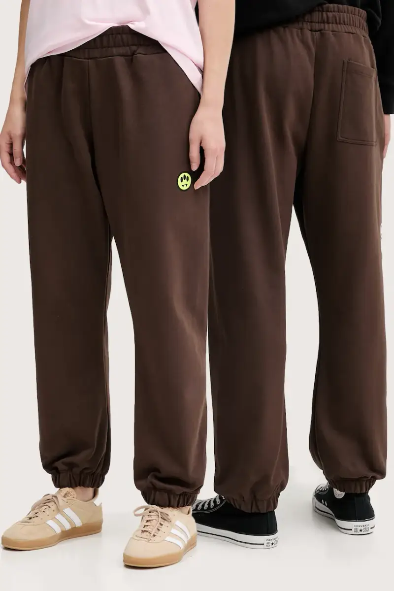 Barrow pantaloni tuta di cotone colore marrone F5BWUAFP060