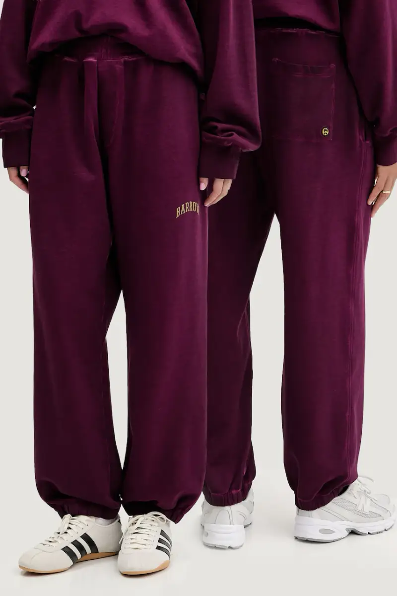 Barrow pantaloni tuta di cotone colore violetto F5BWUAFP028