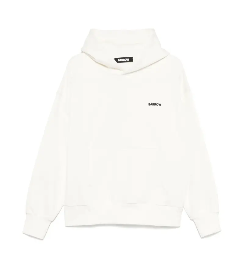 Barrow unisex S5BWUAHS151 Felpa con logo orso bianco, Casual, Cotone, Manica lunga