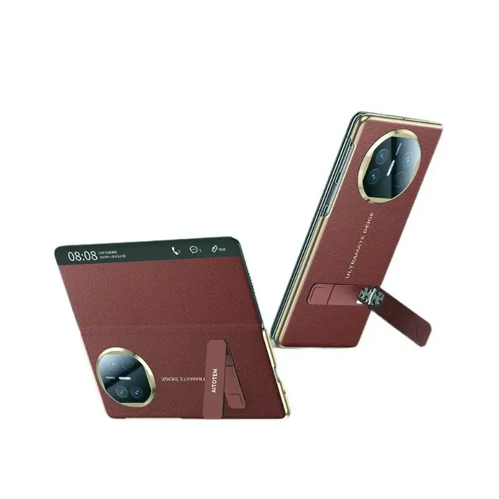 Custodia per Telefono Huawei Matex5 con Supporto Galvanizzato X6 Anti-caduta Finestra Intelligente Stand-by X3 Custodia in Pelle per Uomini d Affari Huawei Mate X3