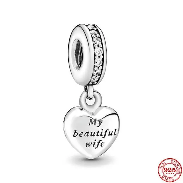 Europa 925 Sterling Silver Family Charm Fit Bracciale originale Gioielli Ciondolo Ragazzo Ragazza Scintillante Mamma Perlina Sorelle Ciondola