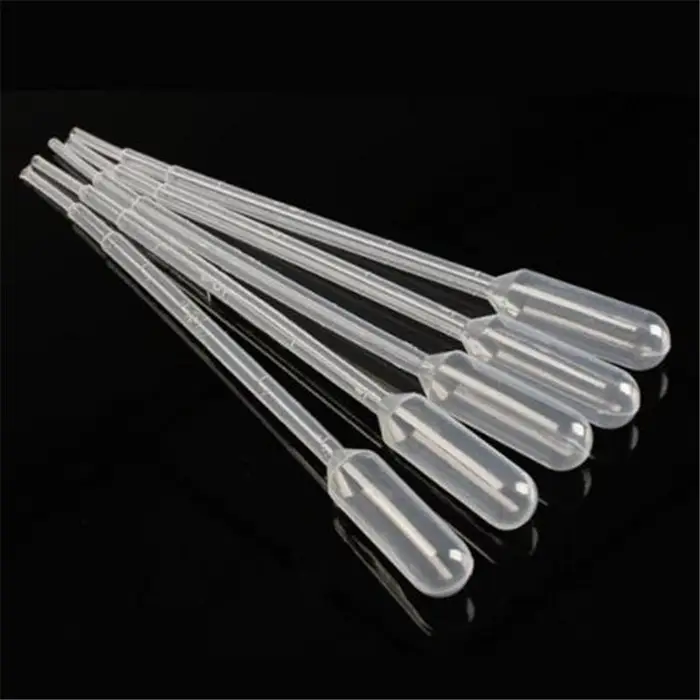 beautybaby 5/10/20/100PCS Contagocce pipetta graduata in plastica da 3 ml Capacità laboratorio trasparente 10PCS