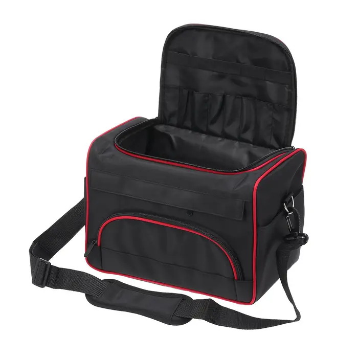 Borsa per forbici per capelli Borsa da barbiere per parrucchiere Acconciatura con tracolla nero