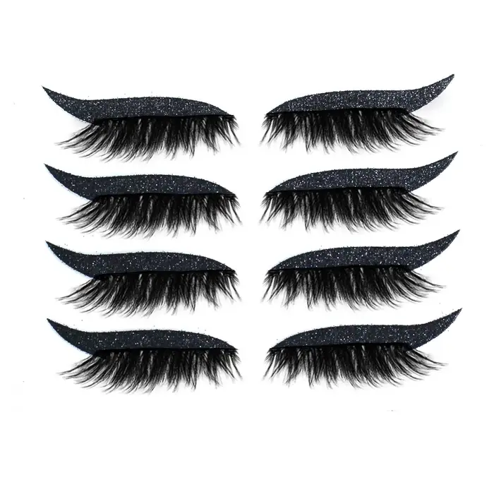 Patch per ciglia per eyeliner da 4 paia Tipo universale Patch per ciglia per eyeliner Lastics per cosmetici nero