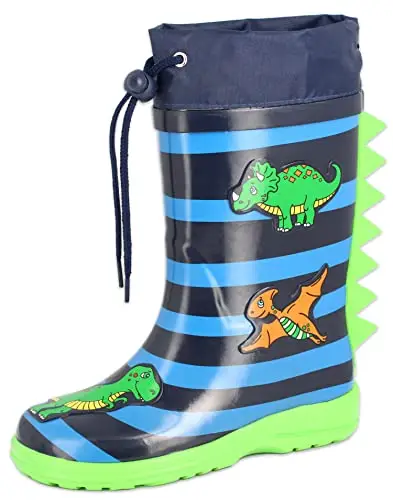 Beck Dinoworld, Stivali in Gomma, Blu, 34 EU