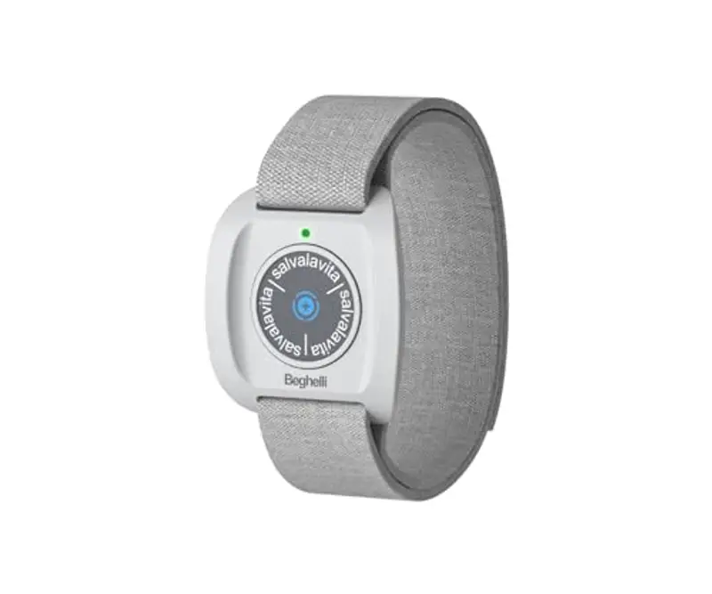Beghelli Salvalavita Band Plus - Bracciale Anziani con Tasto SOS per Chiamate d'Emergenza, Resistente all'Acqua, Dispositivo Indossabile di