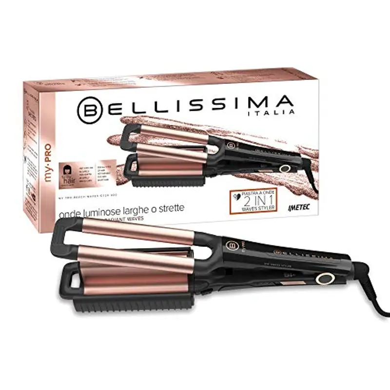 BELLISSIMA Imetec My Pro Beach Waves Gt20 400 Piastra Per Capelli Per Onde Larghe E Strette, Rivestimento In Ceramica, Temperatura