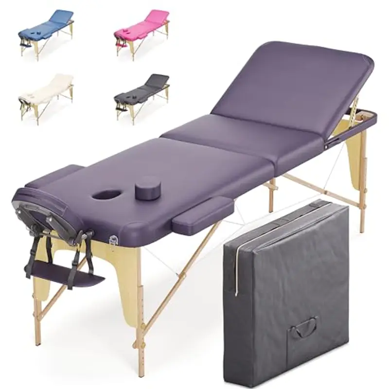 Beltom Beltom® LETTINO MASSAGGIO CLASSICO 3 ZONE LEGNO 195x70 CM, PORTATILI PIEGHEVOLI - PANNELLO REIKI, ANGOLI ARROTONDATI E RINFORZATI