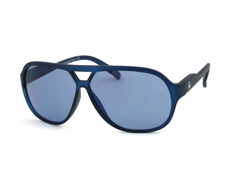 Benetton Junior Bambino BB577 02 Occhiali da sole Plastica Blu Squadrata