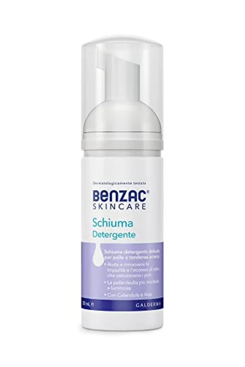 Benzac Skincare Schiuma Detergente Viso, Anti Acne, Azione Lenitiva, per Rimuovere le Impurità e l'Eccesso di Sebo, con Calendula, Aloe e