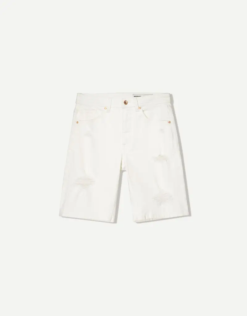 Bershka Bermuda Uomo Bianco 2703202