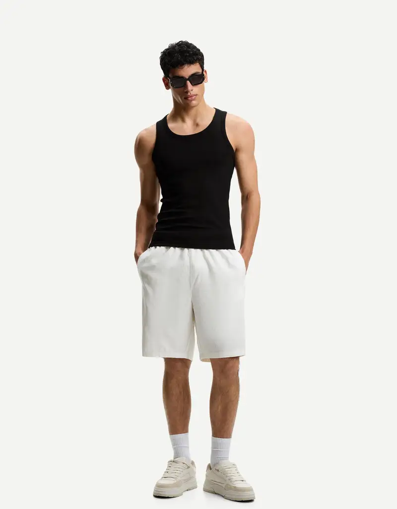 Bershka Bermuda Uomo Bianco 2703220