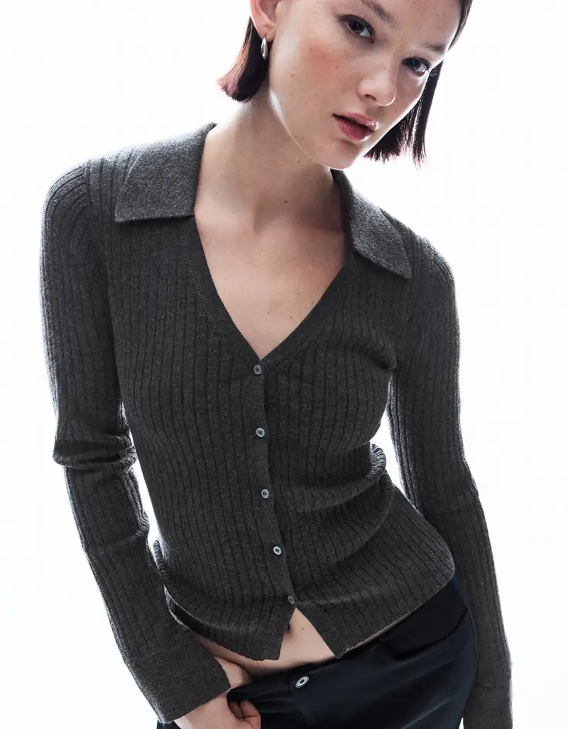 Bershka Polo Donna Grigio 3934434