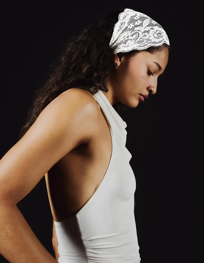 Bershka Fasce Per Capelli In Pizzo Donna Avorio