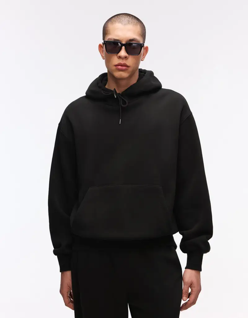 Bershka Felpa Con Cappuccio Uomo Nero