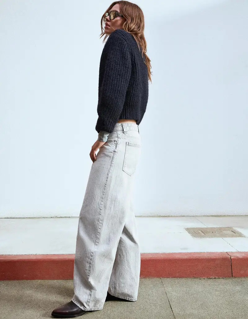 Bershka Jeans Donna Grigio 3209654