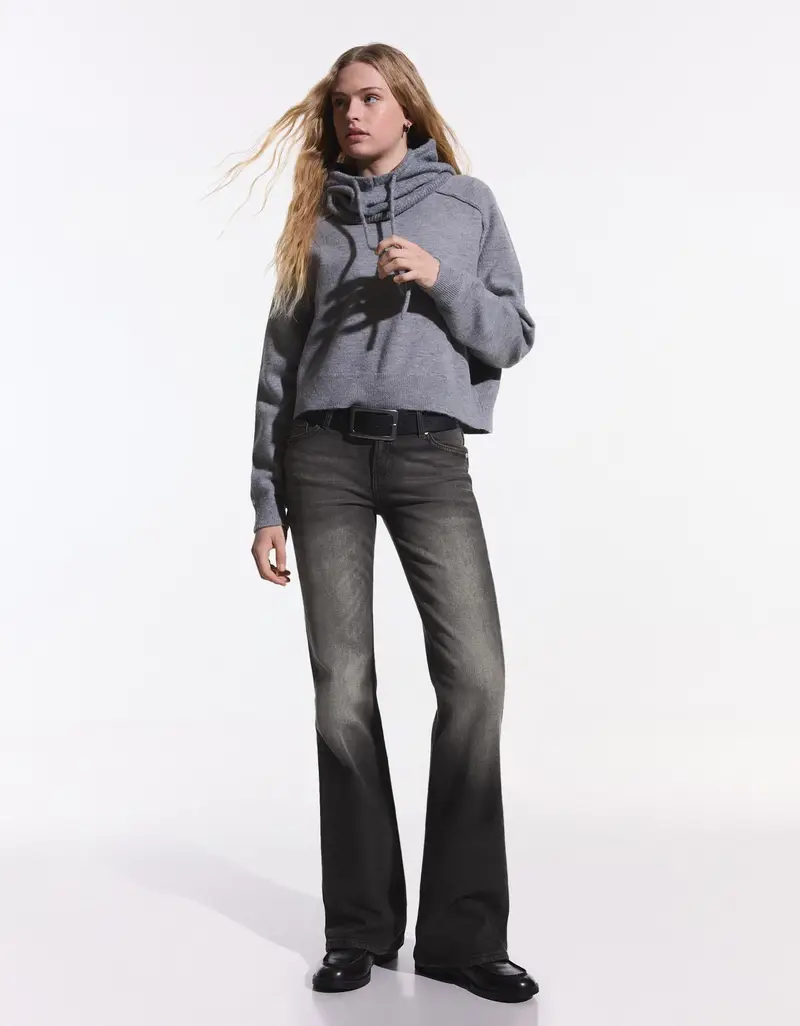 Bershka Jeans Donna Grigio 4131309