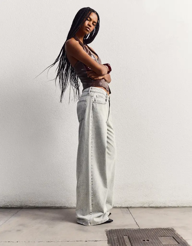 Bershka Jeans Donna Grigio 2703476