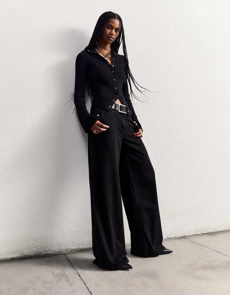 Bershka Jeans Donna Nero 2703477