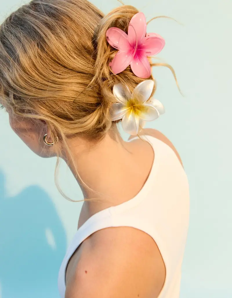 Bershka Pacco Di 2 Fermagli Fiore Donna Rosa