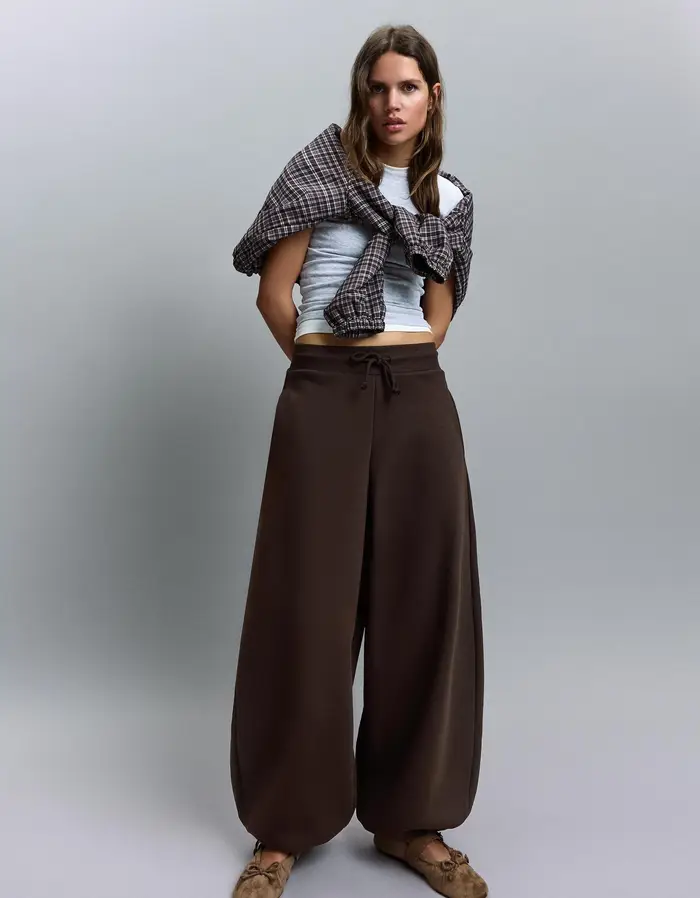 Pantaloni Felpati Barrel Stopper Donna Marrone