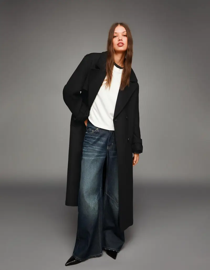 Bershka Trench Donna Nero 2755008