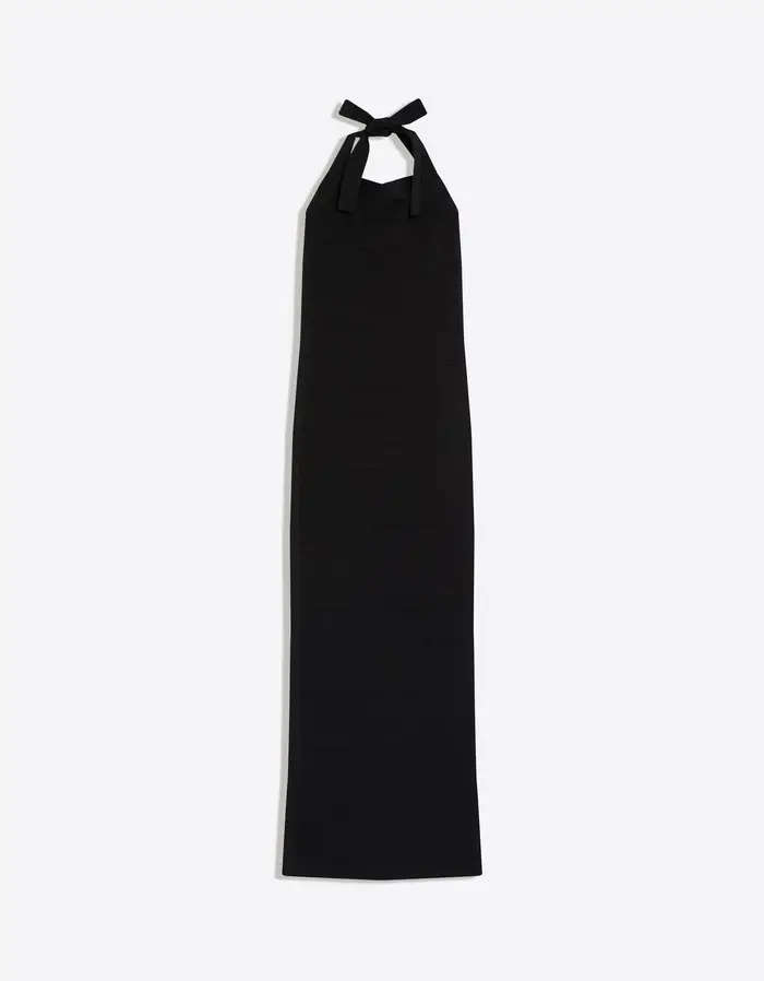 Bershka Vestito Midi Halter Donna Nero