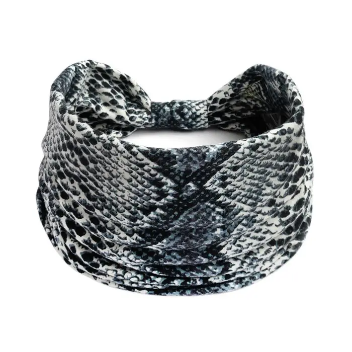 betteru Nuova fascia larga in cotone Boho per donna Anacardi Stampa floreale leopardata Turbante Fascia per capelli Nodo Fascia per capelli