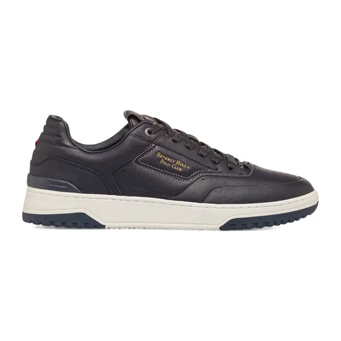 BEVERLY HILLS Sneakers da uomo blu con dettagli logati e fondo a contrasto